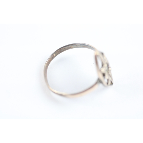 45 - 9ct gold antique split pearl ring (1.5g) Size N