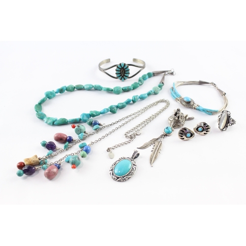 225 - Collection of Sterling Silver Native Jewellery inc. Carolyn Pollack, Maryann & Felix Chavez x 8 (98g... 