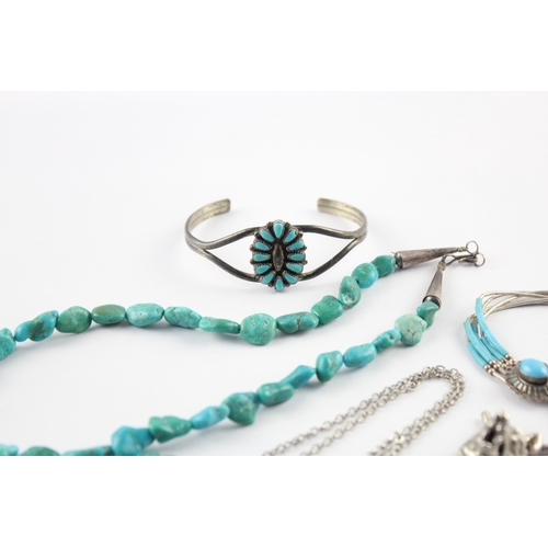 225 - Collection of Sterling Silver Native Jewellery inc. Carolyn Pollack, Maryann & Felix Chavez x 8 (98g... 