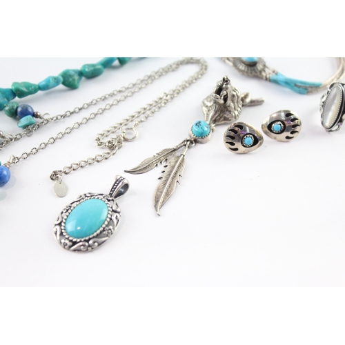 225 - Collection of Sterling Silver Native Jewellery inc. Carolyn Pollack, Maryann & Felix Chavez x 8 (98g... 