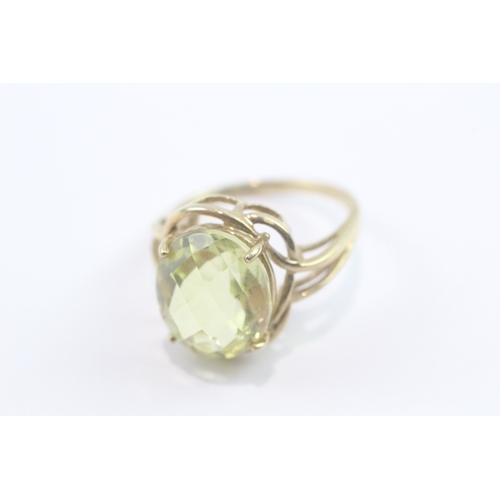 195 - 9ct gold citrine cocktail ring (3.7g) Size N 1/2