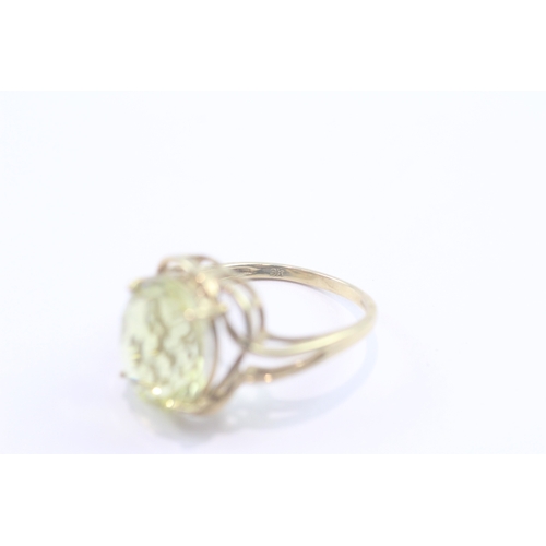 195 - 9ct gold citrine cocktail ring (3.7g) Size N 1/2