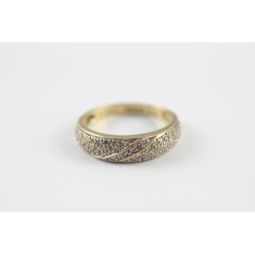 46 - 9ct gold diamond ring (2.7g) Size N