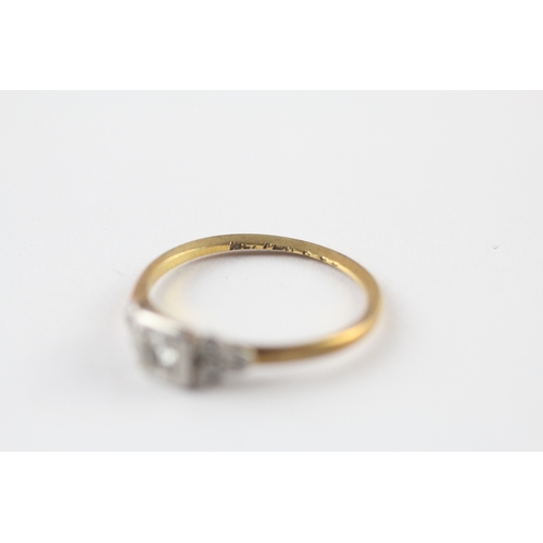 58 - 18ct gold platinum diamond ring (2g) Size M