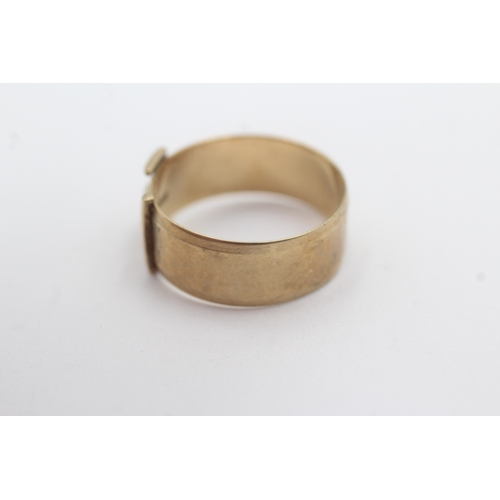 9 - 9ct gold belt buckle ring (3.7g) Size S