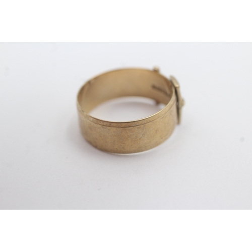 9 - 9ct gold belt buckle ring (3.7g) Size S