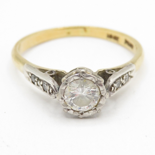134 - 18ct gold diamond solitaire ring (2.3g) Size O