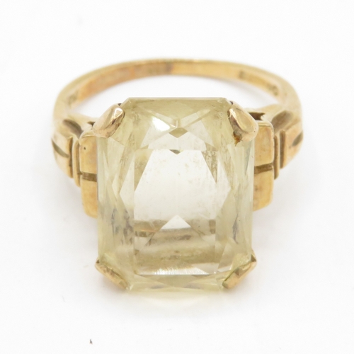 148 - 9ct gold citrine cocktail ring (4.8g) Size N