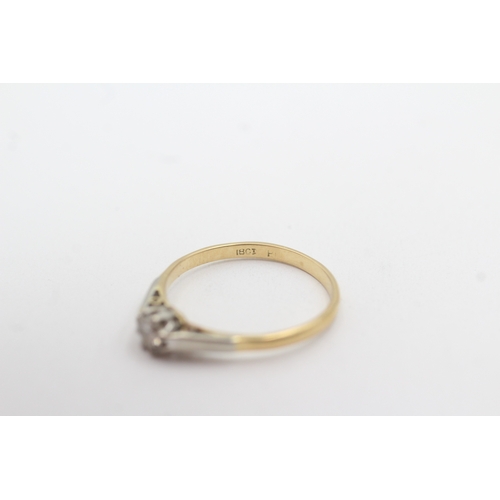 126 - 18ct gold platinum diamond solitaire ring (1.8g) Size N
