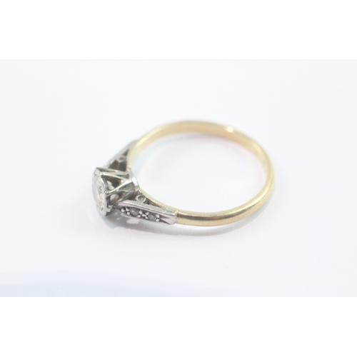 134 - 18ct gold diamond solitaire ring (2.3g) Size O