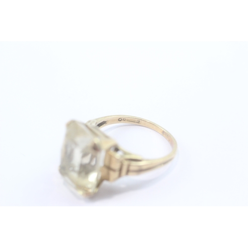 148 - 9ct gold citrine cocktail ring (4.8g) Size N