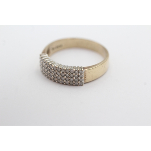 159 - 9ct gold diamond pave set ring (3.6g) Size U