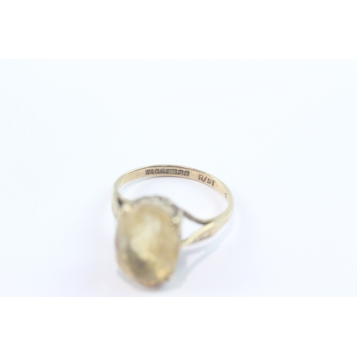 193 - 9ct gold citrine cocktail ring (3.5g) Size N