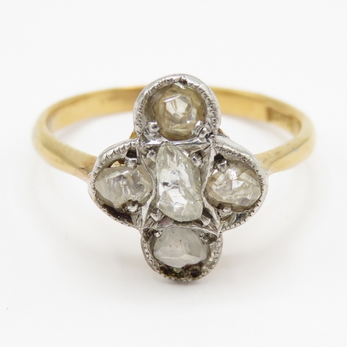 2 - Antique 18ct gold natural cut diamond ring  (2.57g) Size L