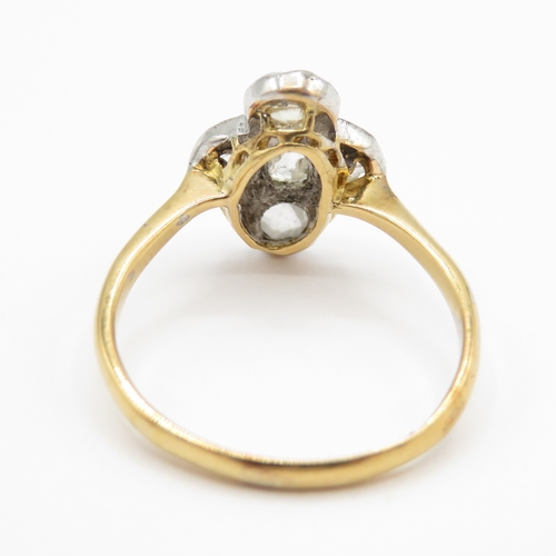 2 - Antique 18ct gold natural cut diamond ring  (2.57g) Size L