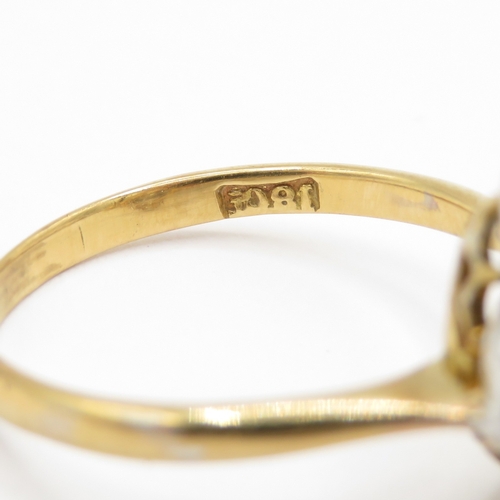 2 - Antique 18ct gold natural cut diamond ring  (2.57g) Size L
