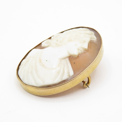 25 - 9ct gold cameo brooch (4.7g)