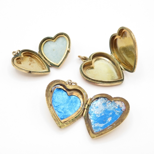 39 - 3 x 9ct gold back and front lockets (8g)
