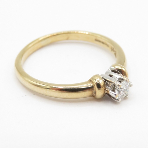 46 - 9ct gold Birmingham hallmarked diamond (0.15ct) ring (3.57g) Size M 1/2