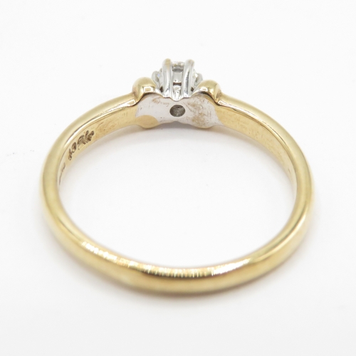 46 - 9ct gold Birmingham hallmarked diamond (0.15ct) ring (3.57g) Size M 1/2