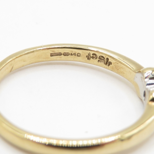 46 - 9ct gold Birmingham hallmarked diamond (0.15ct) ring (3.57g) Size M 1/2