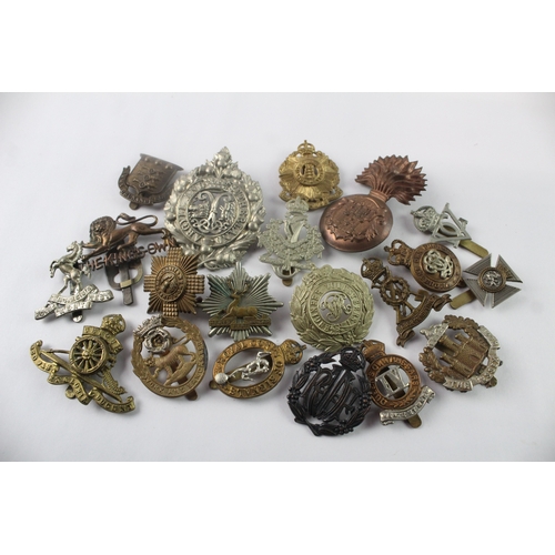 341 - Mixed Military Cap Badges Inc Scots Guards, Kings Own, R.W Kent, Etc