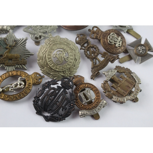 341 - Mixed Military Cap Badges Inc Scots Guards, Kings Own, R.W Kent, Etc