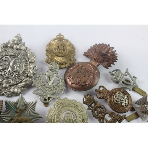 341 - Mixed Military Cap Badges Inc Scots Guards, Kings Own, R.W Kent, Etc