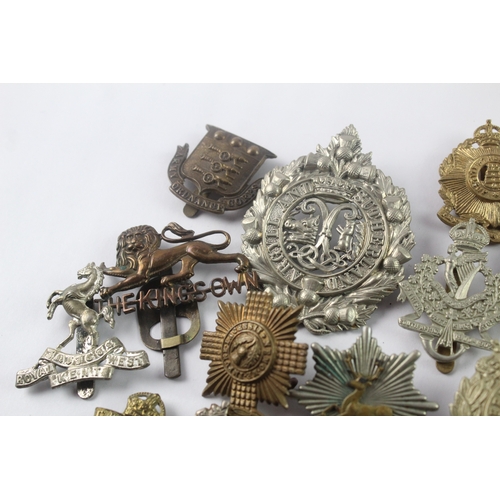 341 - Mixed Military Cap Badges Inc Scots Guards, Kings Own, R.W Kent, Etc
