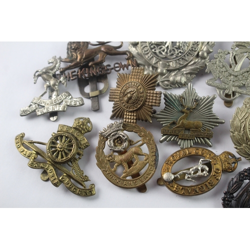 341 - Mixed Military Cap Badges Inc Scots Guards, Kings Own, R.W Kent, Etc