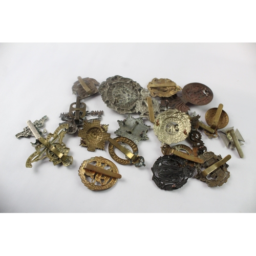 341 - Mixed Military Cap Badges Inc Scots Guards, Kings Own, R.W Kent, Etc