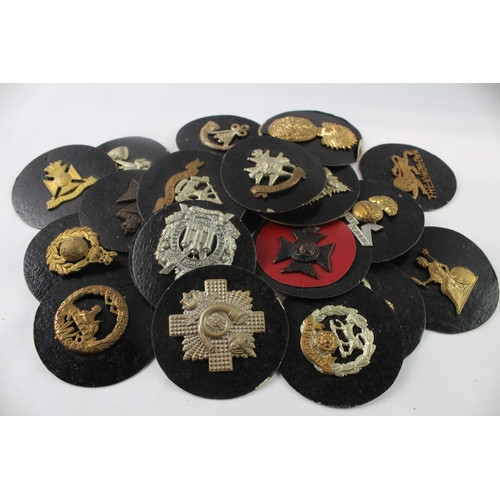 343 - Mounted Military Cap Badges Inc R. Scots Fus, KOSB, HLI, Royal Marines, Etc