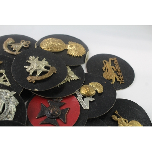 343 - Mounted Military Cap Badges Inc R. Scots Fus, KOSB, HLI, Royal Marines, Etc