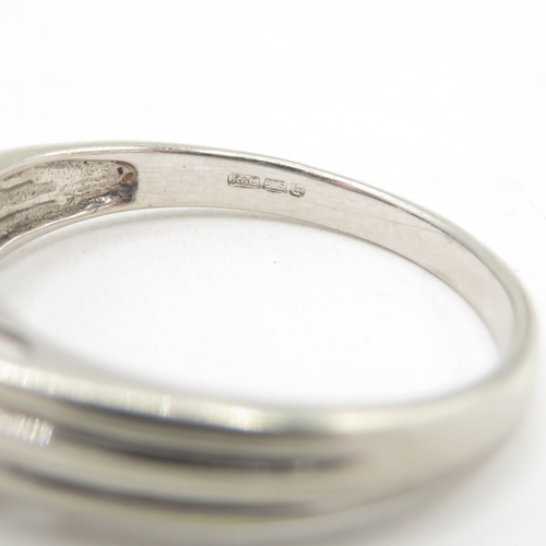 103 - 9ct white gold ruby solitaire ring  (2.5g) Size O