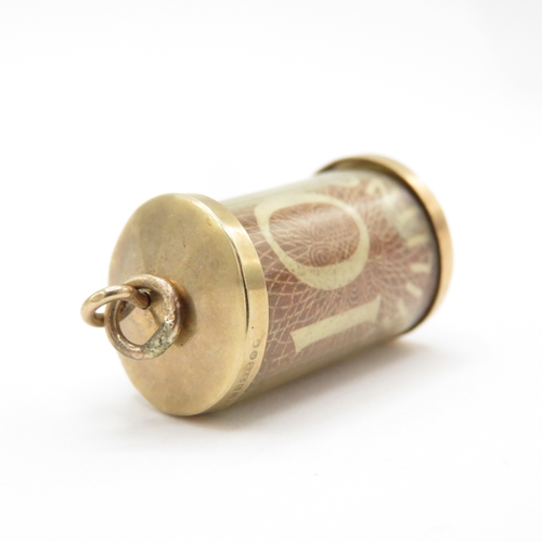 126 - 9ct gold emergency money charm (2.5g)