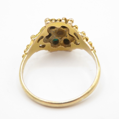 138 - 9ct gold turquoise ring (4.9g) Size W