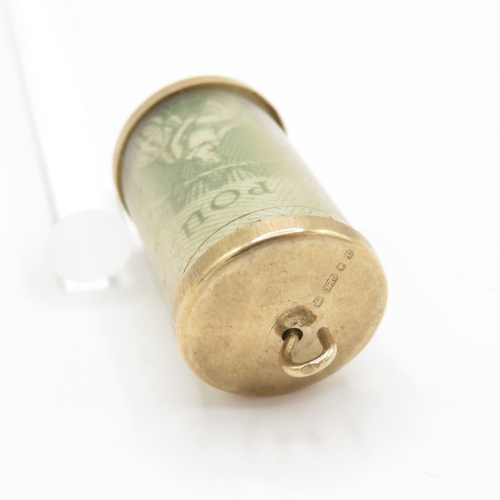 139 - 9ct gold emergency money charm (3.1g)