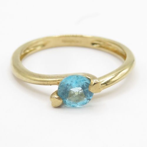 148 - 9ct gold tourmaline solitaire ring  (1.4g) Size K