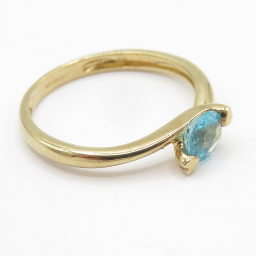 148 - 9ct gold tourmaline solitaire ring  (1.4g) Size K