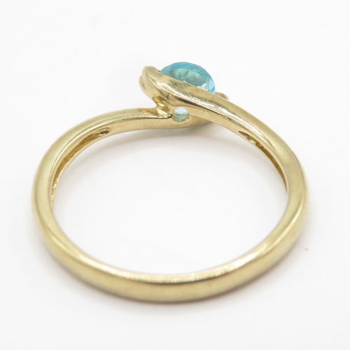 148 - 9ct gold tourmaline solitaire ring  (1.4g) Size K