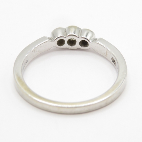 149 - 9ct white gold diamond trilogy ring  (2.5g) Size M 1/2