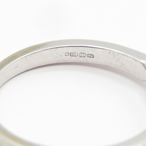 149 - 9ct white gold diamond trilogy ring  (2.5g) Size M 1/2