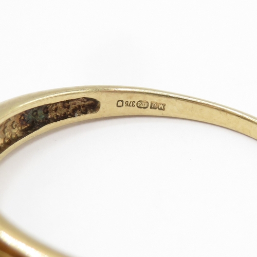 150 - 9ct gold amethyst solitaire with moissanite shoulders ring  (3.5g) Size Y 1/2