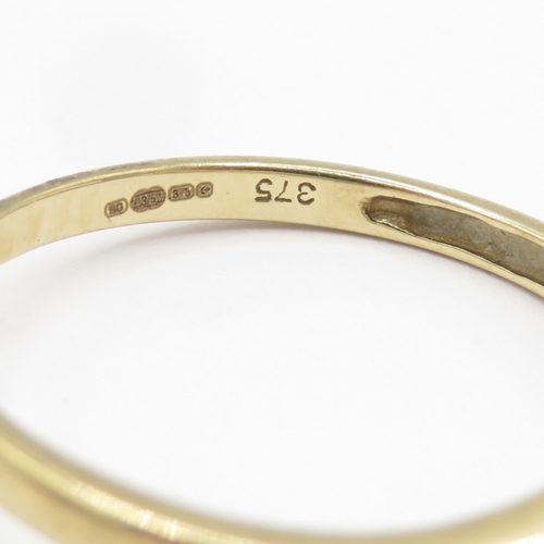 154 - 9ct gold topaz and white gemstone bypass ring (1.6g) Size N