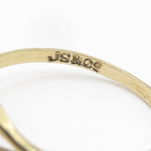 156 - 9ct gold orange gemstone cluster ring (1.2g) Size M