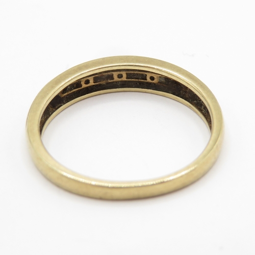 157 - 9ct gold diamond channel set ring (2.4g) Size M 1/2