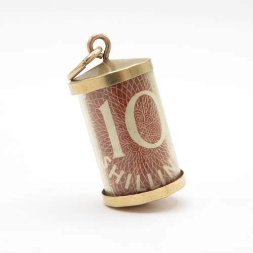 163 - 9ct gold emergency money charm (2.5g)