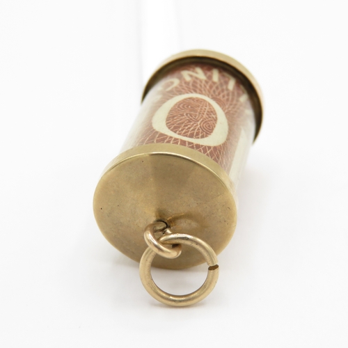 163 - 9ct gold emergency money charm (2.5g)