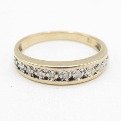 30 - 9ct gold diamond half eternity ring  (2.1g) Size N