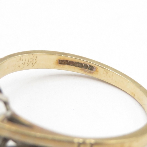 40 - 9ct gold diamond cluster ring (2.9g) Size P